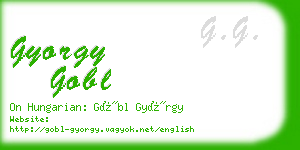 gyorgy gobl business card